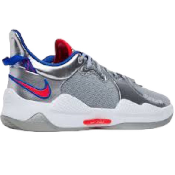 Nike PG Colorway: Metallic Silver/Hyper Royal/Laser Crimson size 10